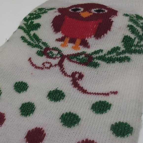 Festive Owl Socks with Polka Dots - Picture 4 of 4